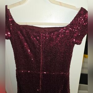 Small burgundy sequence dress